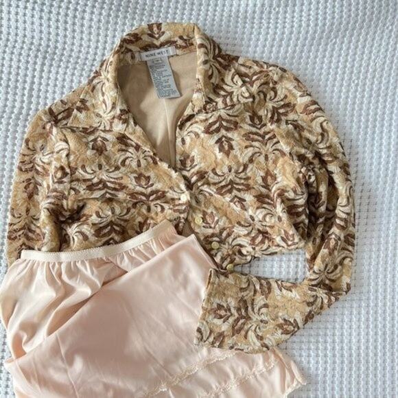 Nine West Women's Button Up Blouse Small 90s Y2K Vintage Sheer - Picture 6 of 7